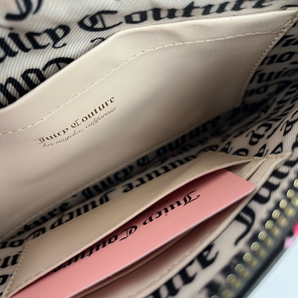 Juicy Couture  Gothic Logo Stripe Wristlet 9.75 x 5.5”/Ponytail Holder - Picture 15 of 16